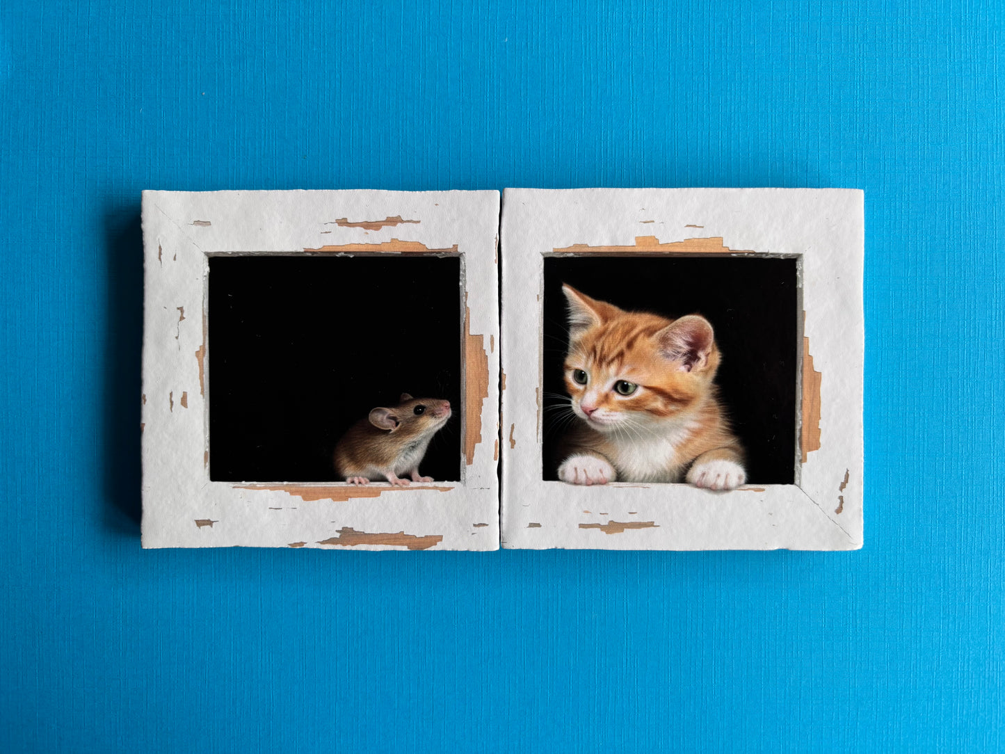 Tegel Tweeluik Kitten en muis