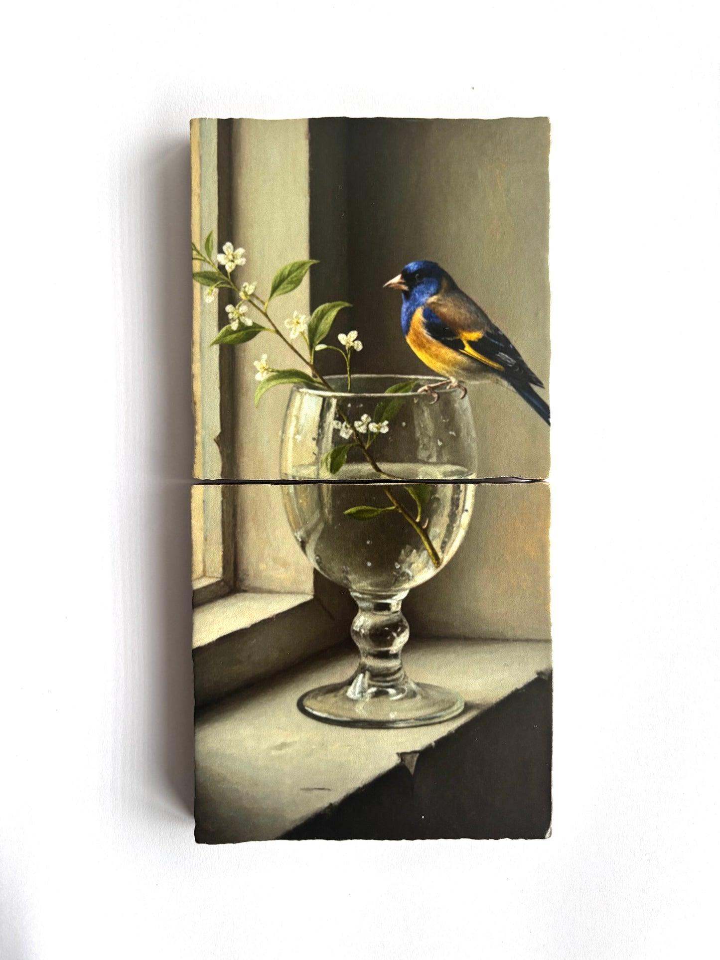 Tweeluik Vink op glas bij raam
