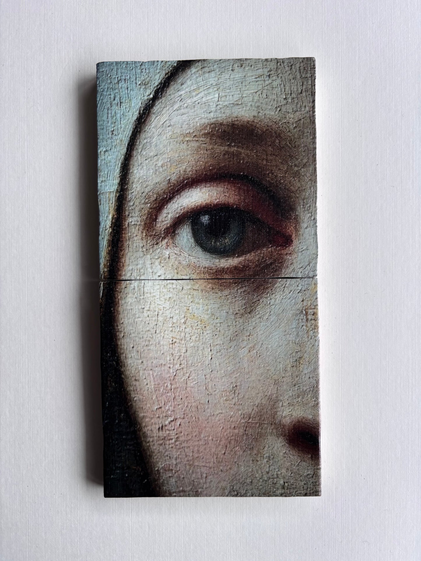Detail van olieverfschilderij Vrouw met Doek