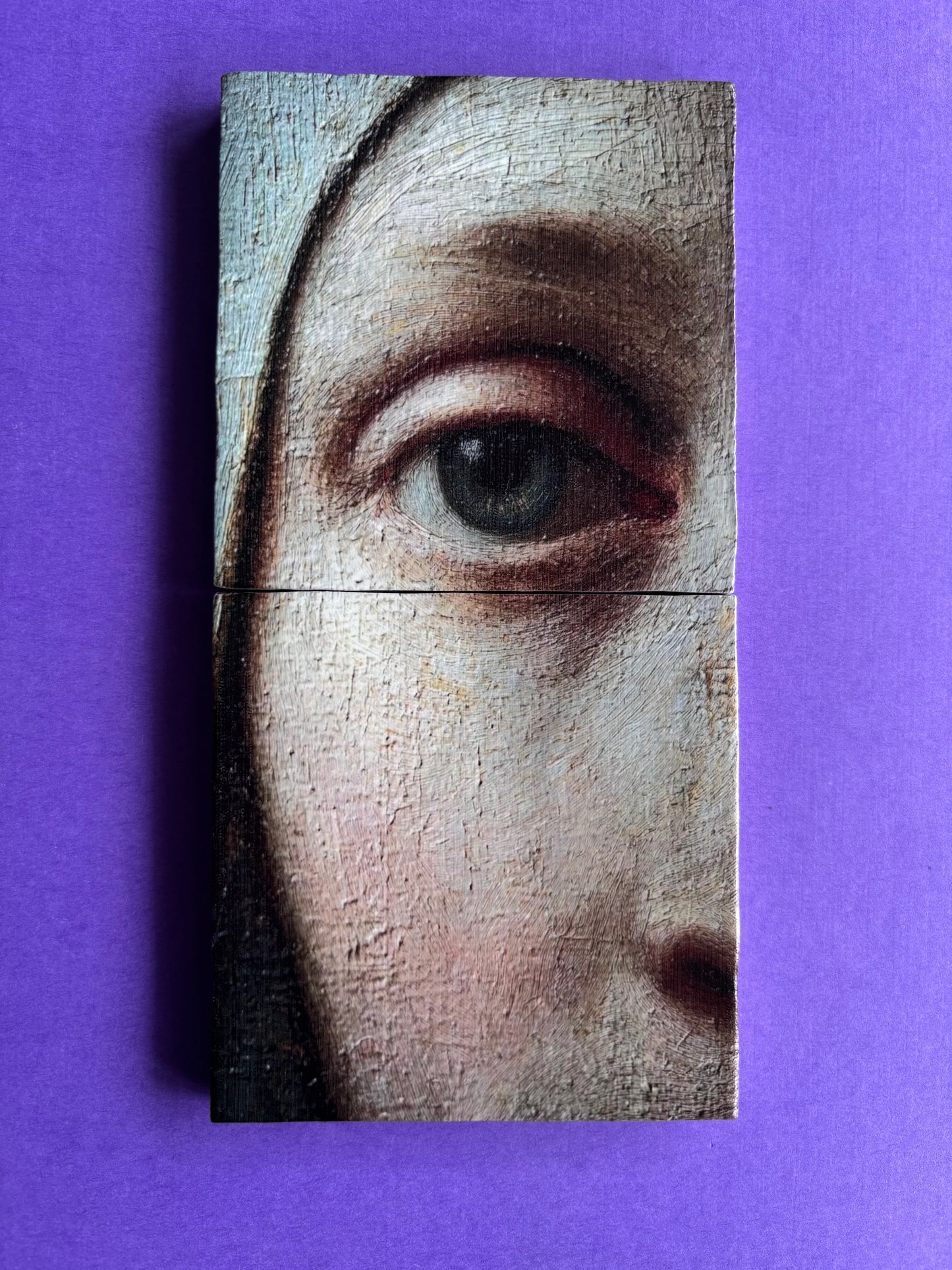 Detail van olieverfschilderij Vrouw met Doek