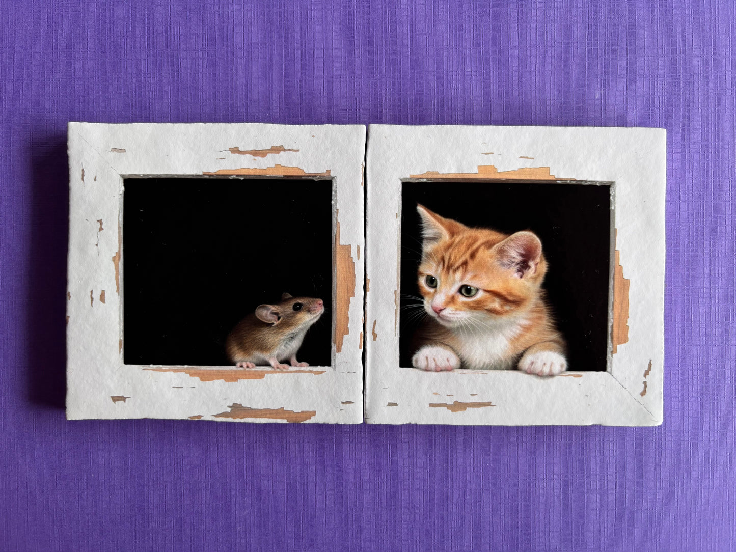 Tegel Tweeluik Kitten en muis
