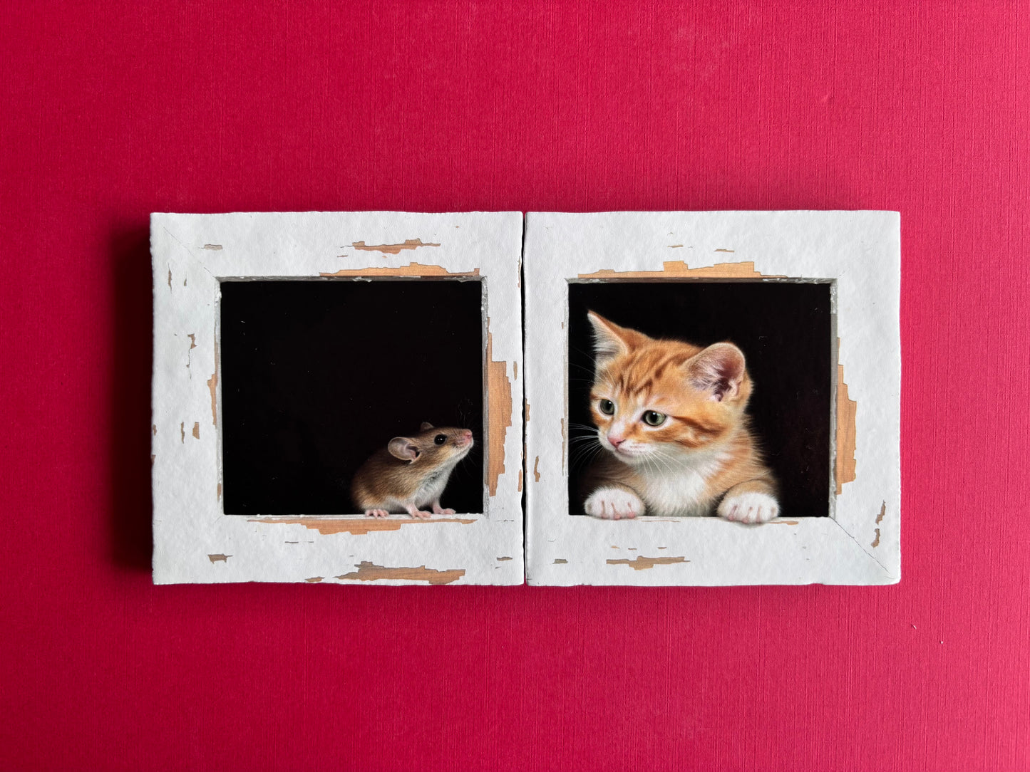 Tegel Tweeluik Kitten en muis