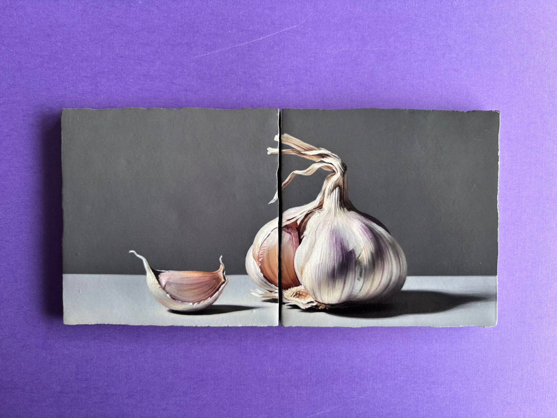 knoflook, teentje, teentje knoflook, kunst, keuken, interieur, decoratie, tegeltjes, tegel, schilderij, poster, mediteraan.